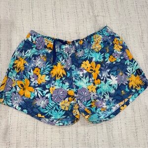 Patagonia Blue Floral Women's Athletic Shorts